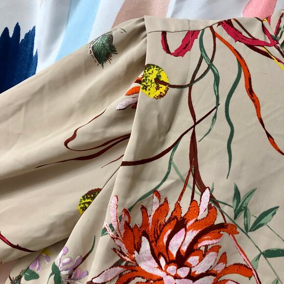 H&M Cream Floral Mock Neck Long Sleeve Blouse Size XS - Picture 5 of 13